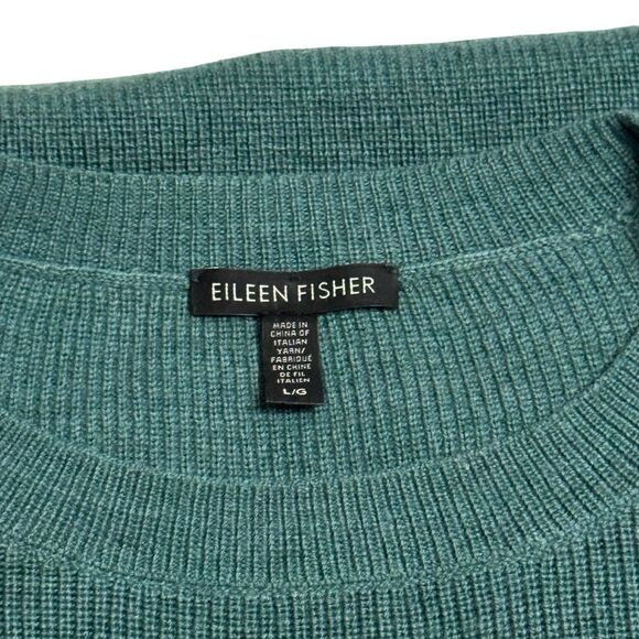 Eileen Fisher 100% Merino Wool Sweater Dress Mini Above Knee Size Large - Picture 4 of 10